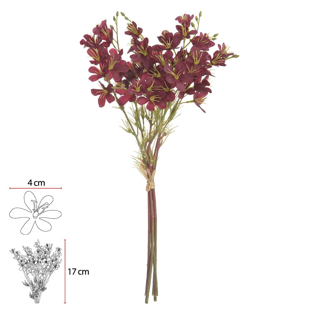 Flor do Campo ram C/fita x6 Purpura 35cm