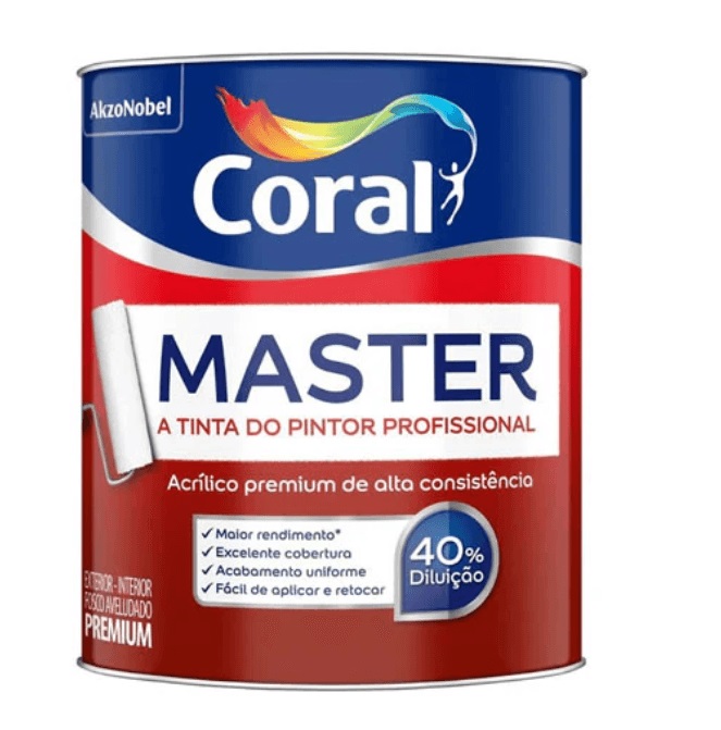 Tinta ac Branco fo 0.9l Master Coral