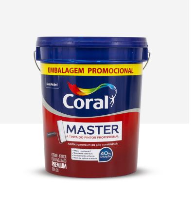 Tinta Acrílica Branco Fosco Master 20 litros - Coral