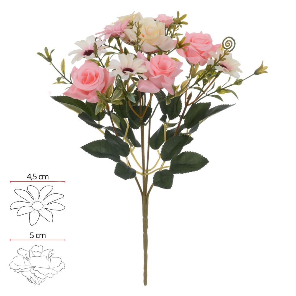 Rosa Margarida x10 Creme Outono Rosa 3 30cm -  Florarte