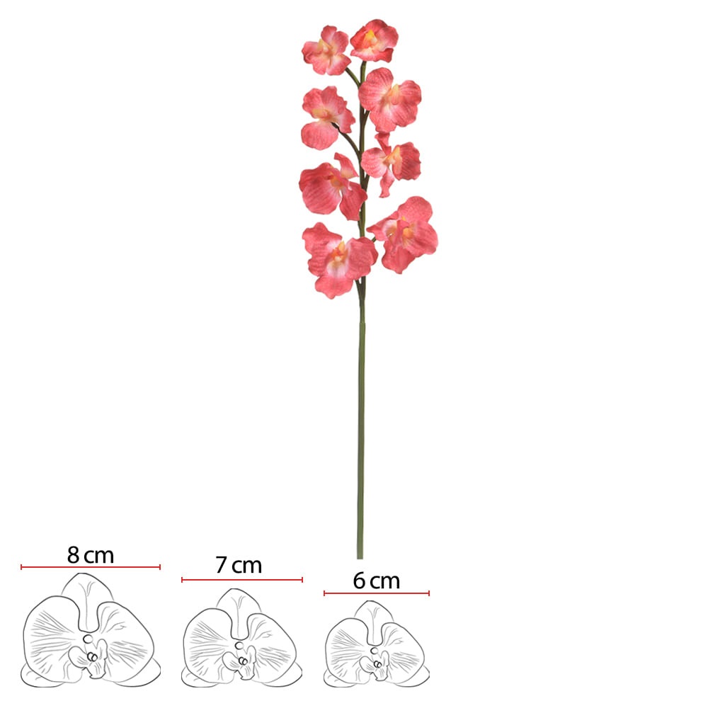 Orquidea Vanda Real toq x8 Vermelho 65cm