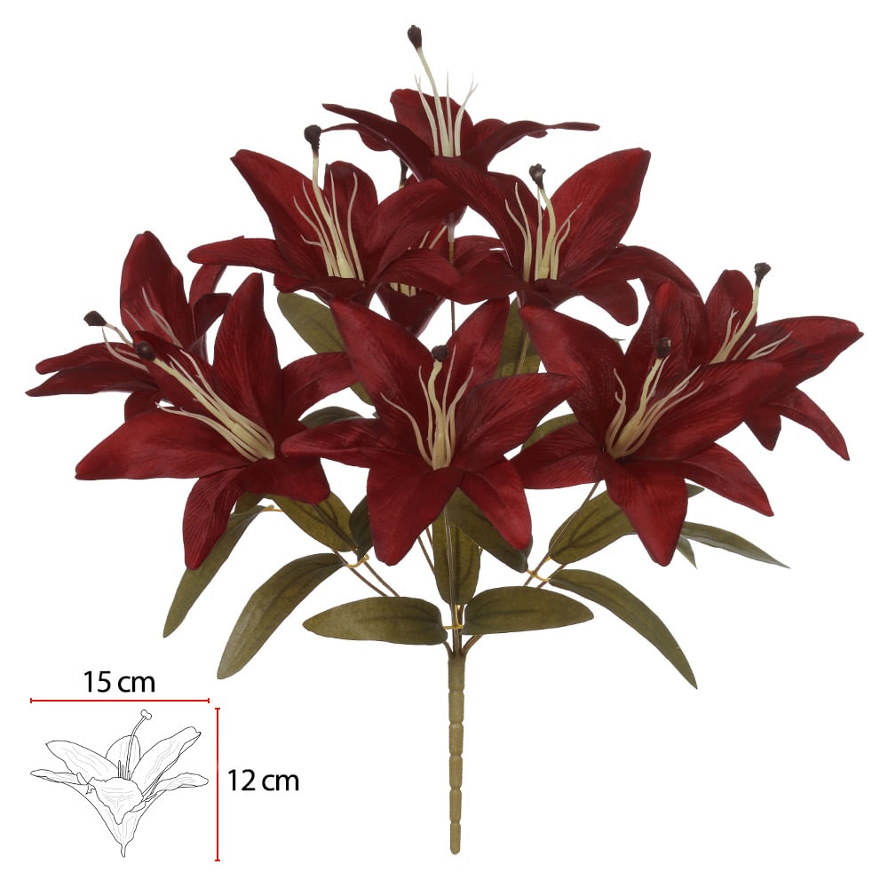 Buque Lirio Cetim x9 Marsala out 44cm