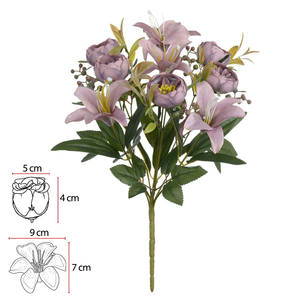 Buque Rosa Cabbage x9 Lavanda 35cm