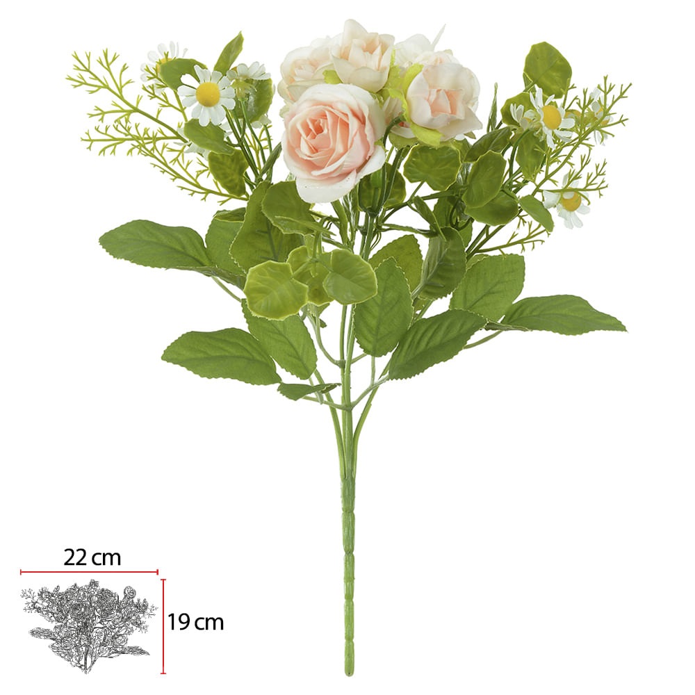 Buque Rosa Hortensia Salmon 30cm