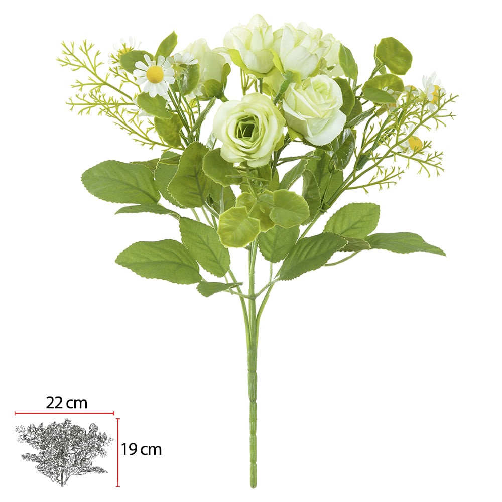 Buque Rosa Hortensia Verde 30cm