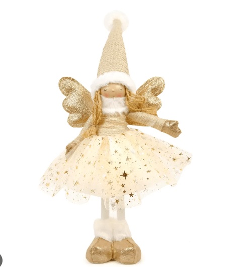 Anjo em pe C/led Our/bc 50cm