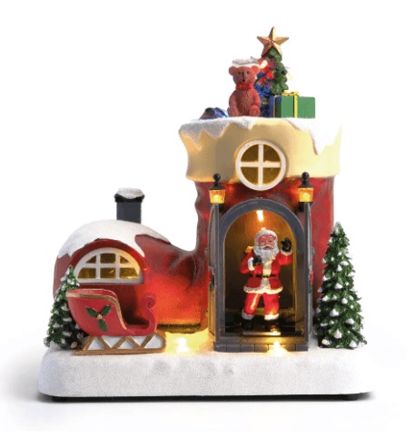 Cenario Bota Noel C/led Som/mov cl 24cm