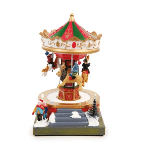 Cenario Carrosel C/som led mov 18x12cm