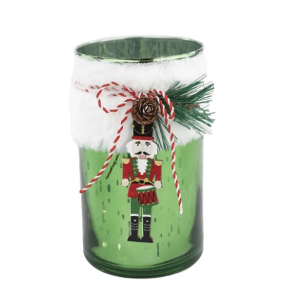 Porta Velas C/sold Chumbo Arranjo Vm/bc