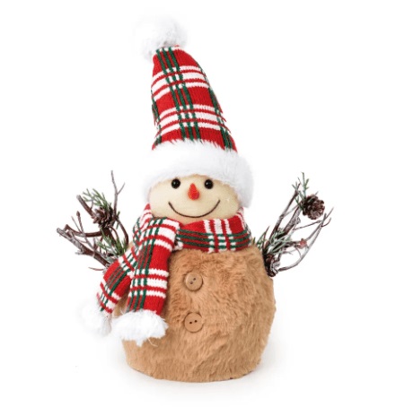 Boneco Neve C/gor Cachecol Mr/vm/bc 29cm