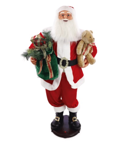 Papai Noel em pe C/som mov Vm/bc 150cm