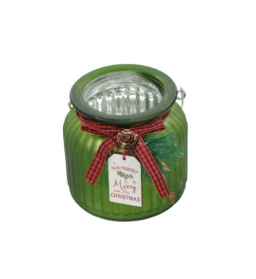 Porta Velas Laco Quadriculado Verd 09cm