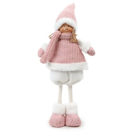 Boneco Rosa/branco 45cm