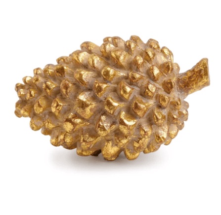 Pinha Decorativa Resina Ouro 13cm