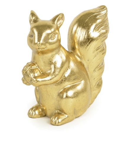 Enfeite Esquilo Ouro 15cm