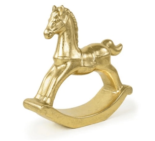 Cavalo Balanco Ouro 23cm