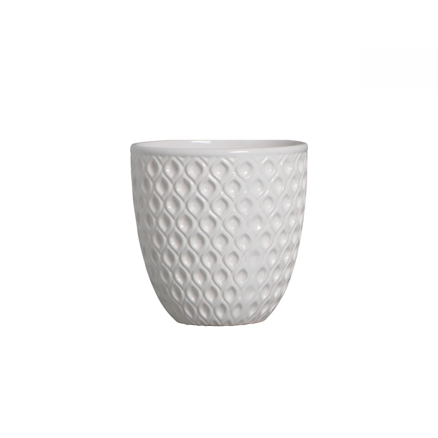 Cachepot Voluta Medio S/pe Branco Brilho