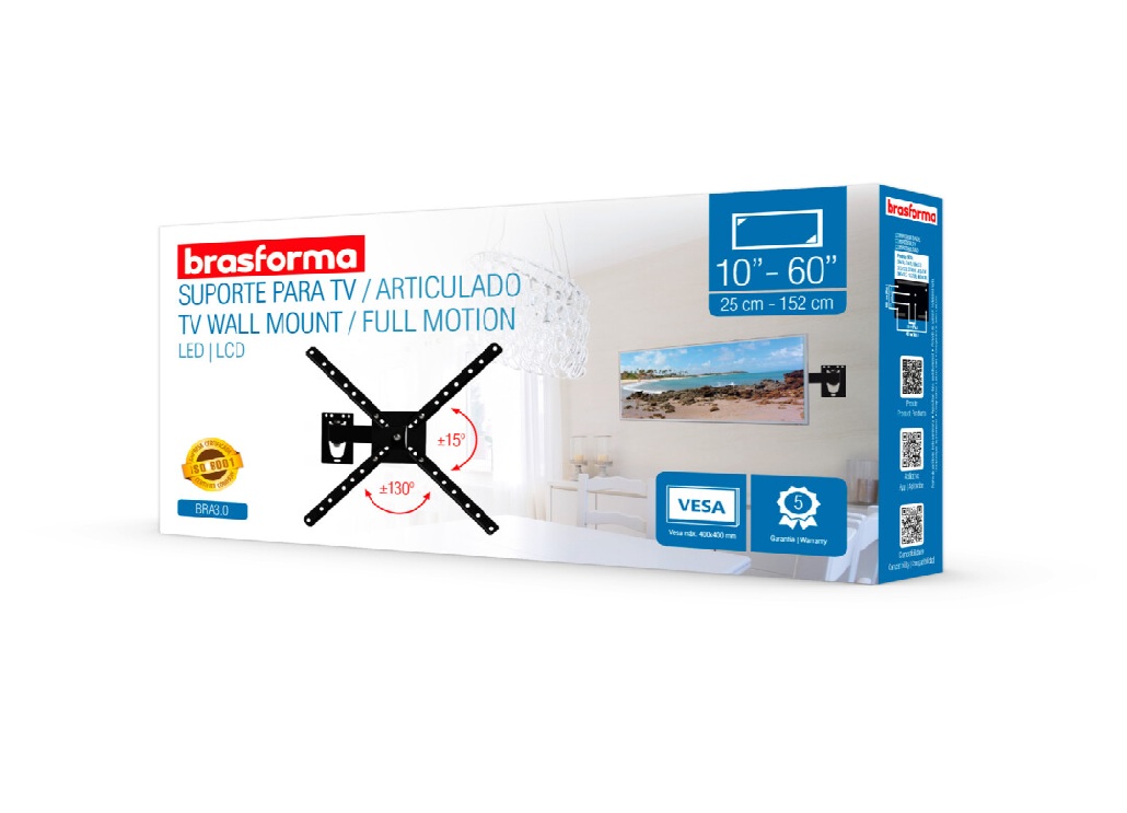 Suporte Articulado para TV Led 10-60” BRA3.0 Brasforma