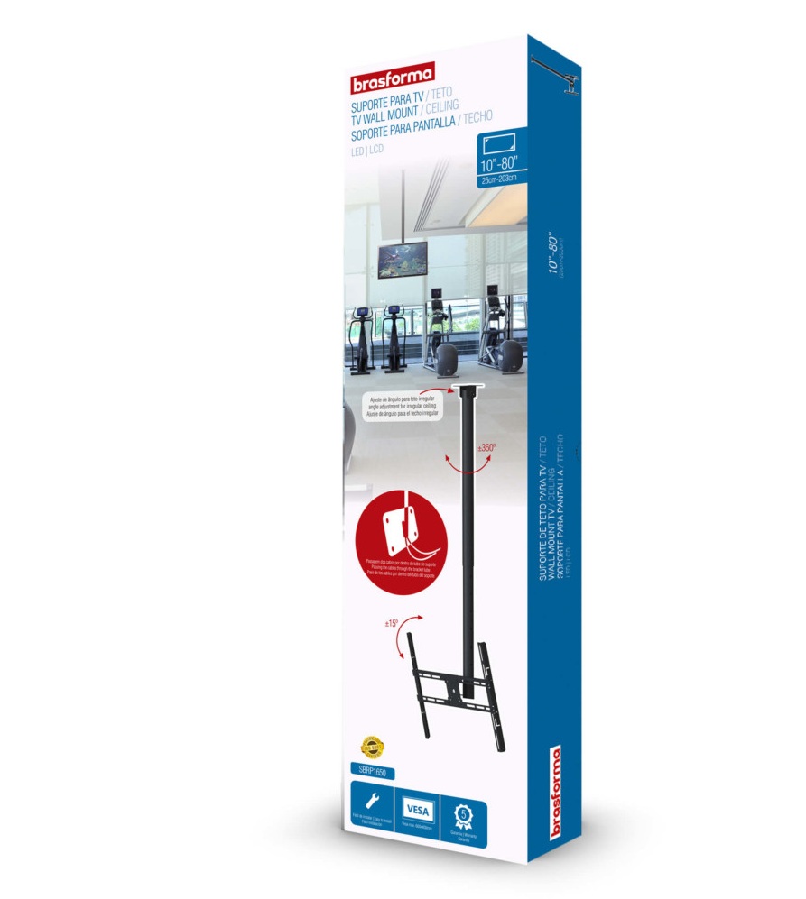 Suporte de Teto para TV 10-80” SBRP1650 Brasforma