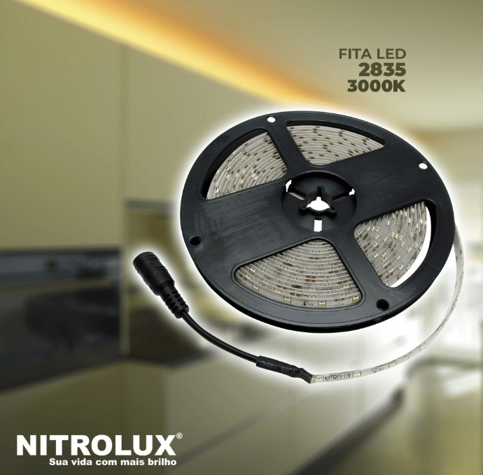 Fita P/perfil 240leds 22w 5m 12v 3000k