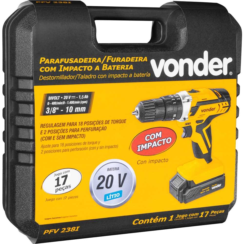 Parafusadeira/Furadeira de impacto 20v PFV238I Vonder