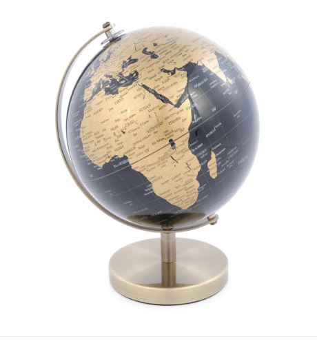Decorativo Globo Metal dou pt 12x12x20cm