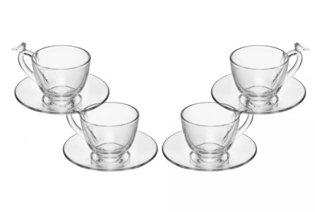 Cj 4 xíc Café Cristal C/pires Bird Wolff