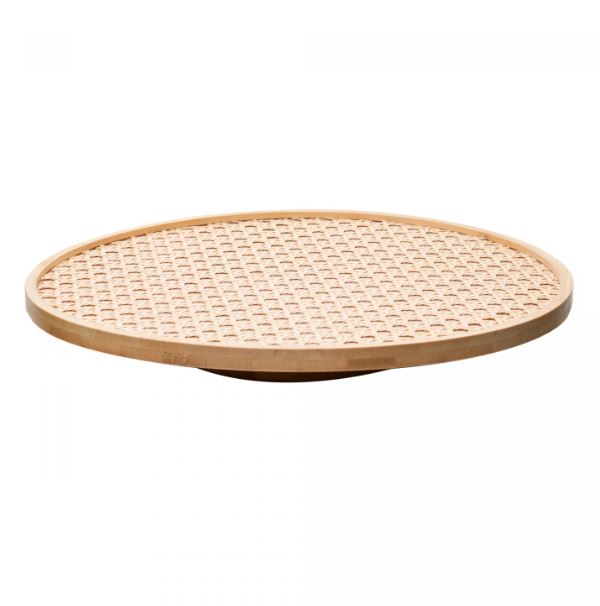 Bandeja Giratória de Bambu com Fundo em Treliça 30cm - Wolff