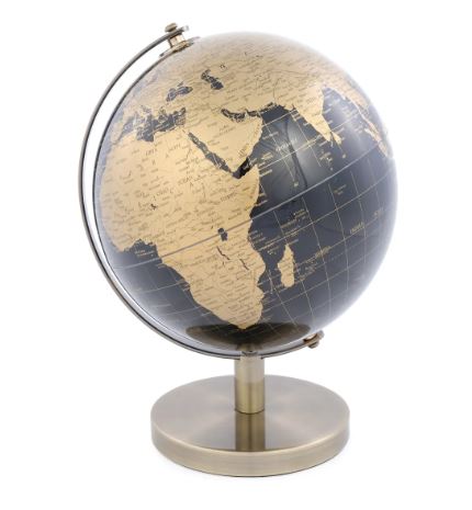 Globo Decorativo Metal Dourado Preto 19x17x28cm - Cromus
