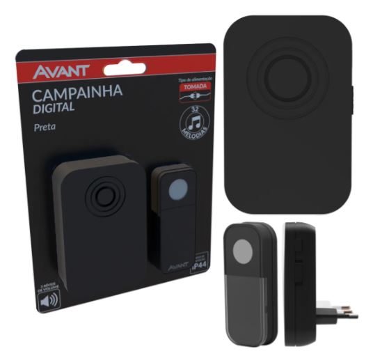 Campainha Digital Tomada Bivolt pt Avant