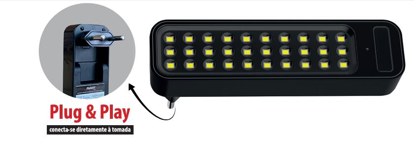 Luminaria Emergencia 30led Plug 120lm pt