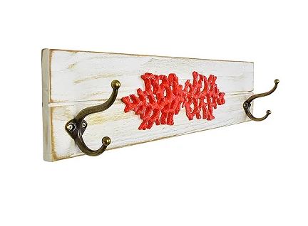Cabideiro com 2 Ganchos Coral Vermelho