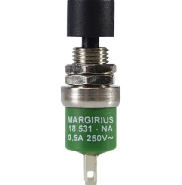 Interruptor Pushbutton Ref:18.531 Unipolar Preto – Margirius