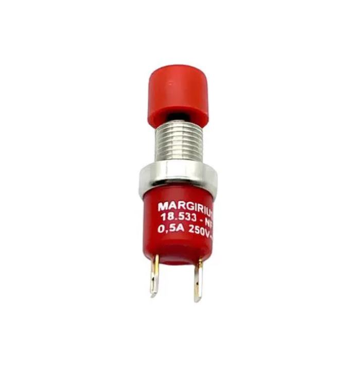 Interruptor Pushbutton Ref:18.531 Unipolar 0.05ANF Vermelho - Margirius