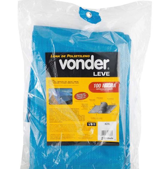 Lona Polietileno Azul 2x2m Vonder