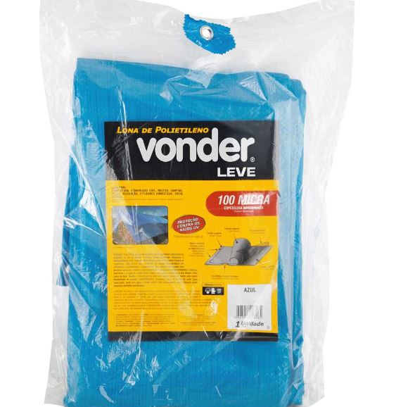 Lona Polietileno Azul 4x4m Vonder