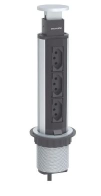 Torre de Tomada Embutir 3 Módulos de Energia Prata - Soprano