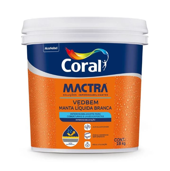 Manta Líquida Impermeabilizante 18kg Vedbem Branca - Coral