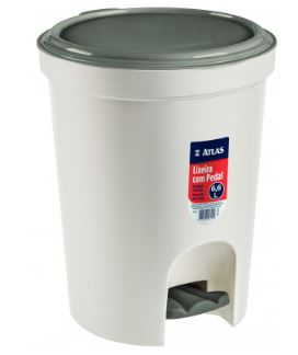 Lixeira Plástica Com Pedal 6,6 Litros Redonda Bege  Atlas