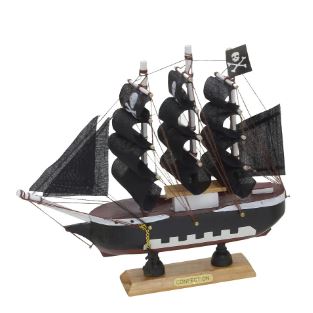 Barco Decorativo Pirata Preto 20cm Espressione Mabruk