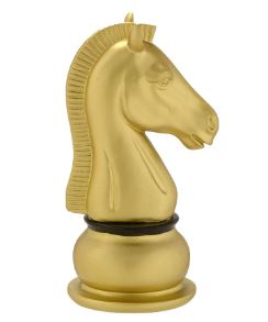Escultura Decorativa Xadrez Dourado Cavalo  19cm Espressione Mabruk