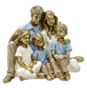 Estatueta Família Somos Cinco Azul 18cm Espressione Mabruk