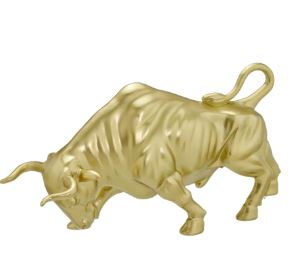 Escultura Touro Dourado 32cm Espressione Mabruk