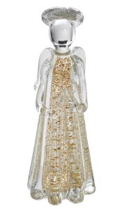 Escultura em Vidro Dourado Angellus 27cm Espressione Mabruk
