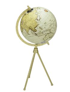 Globo do Mundo Creme com Tripé 48cm Espressione