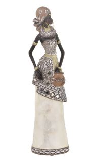 Escultura Mulher Africana Luanda 31cm Espressione Mabruk
