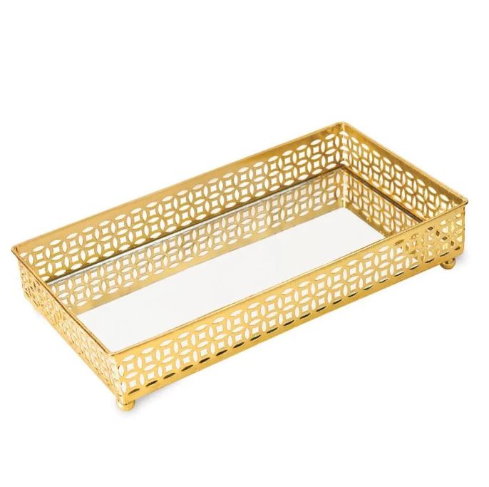 Bandeja Espelhada 23,5X12,5Cm Dourado -  Mart
