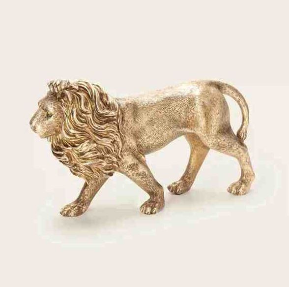 Escultura Leão de Poliresina 24x15,5x7cm- mart