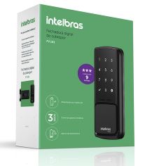 Fechadura Digital Senha FV101 Preto Sobrepor Intelbras