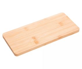 Bandeja Retangular com Pé Nature 24x11x2,5cm Bambu - Lyor